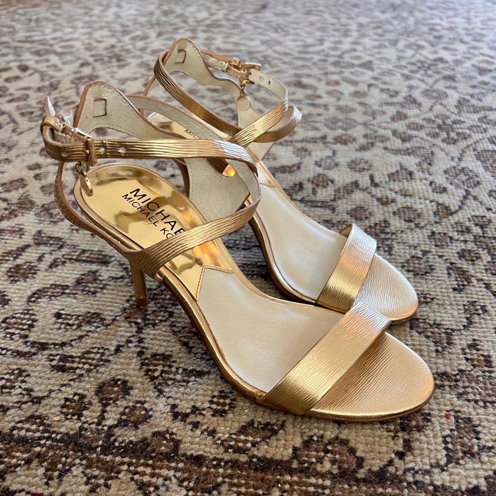 Michael Kors Gold Strappy Heels